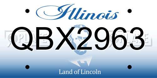 QBX2963 Illinois License Plate