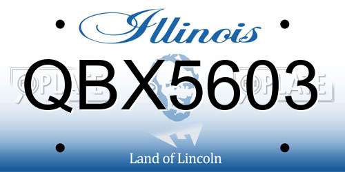 QBX5603 Illinois License Plate