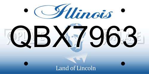 QBX7963 Illinois License Plate
