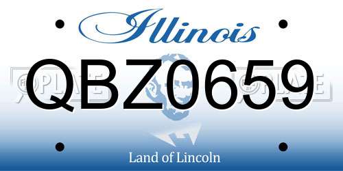 QBZ0659 Illinois License Plate