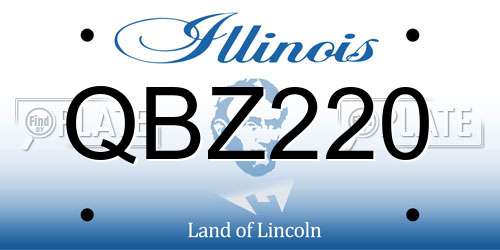 QBZ220 Illinois License Plate