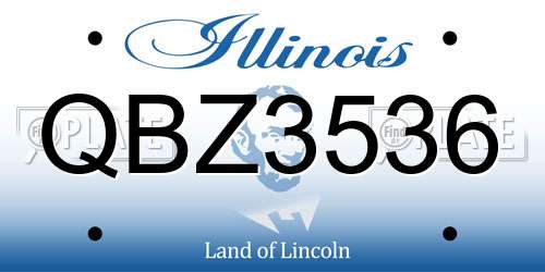 QBZ3536 Illinois License Plate