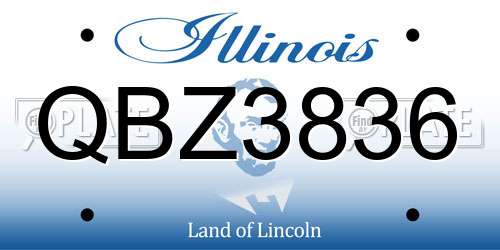 QBZ3836 Illinois License Plate