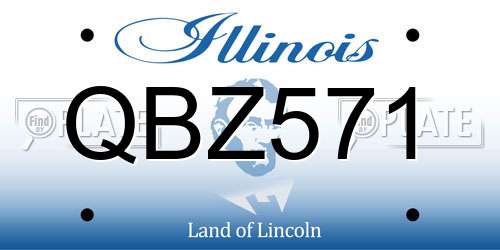 QBZ571 Illinois License Plate