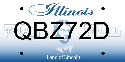QBZ72D Illinois License Plate