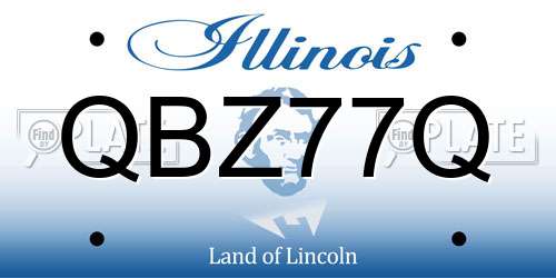 QBZ77Q Illinois License Plate
