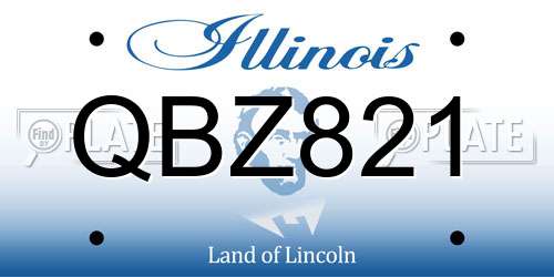 QBZ821 Illinois License Plate