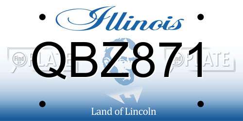 QBZ871 Illinois License Plate
