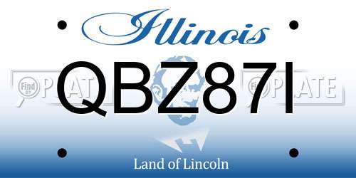 QBZ87I Illinois License Plate