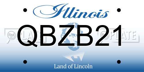 QBZB21 Illinois License Plate