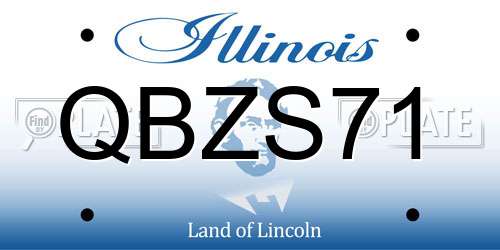 QBZS71 Illinois License Plate