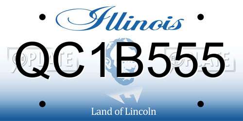 QC1B555 Illinois License Plate