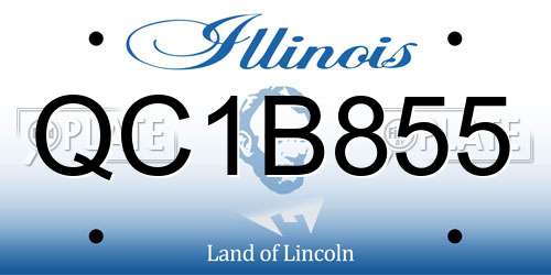 QC1B855 Illinois License Plate