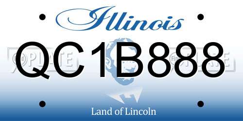 QC1B888 Illinois License Plate
