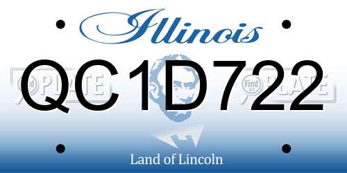 QC1D722 Illinois License Plate