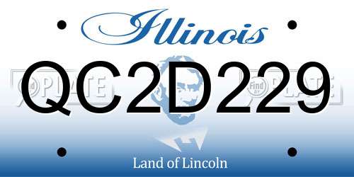 QC2D229 Illinois License Plate