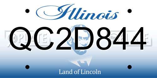 QC2D844 Illinois License Plate