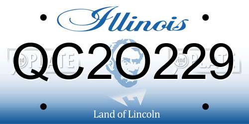 QC2O229 Illinois License Plate