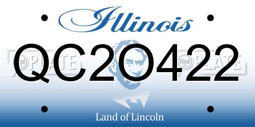 QC2O422 Illinois License Plate