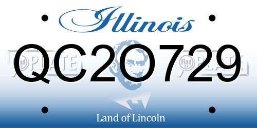 QC2O729 Illinois License Plate