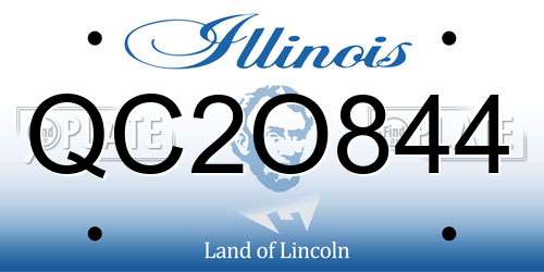 QC2O844 Illinois License Plate