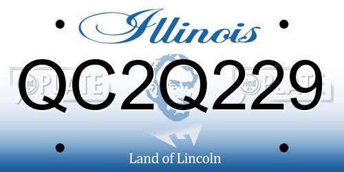 QC2Q229 Illinois License Plate