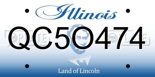 QC5O474 Illinois License Plate
