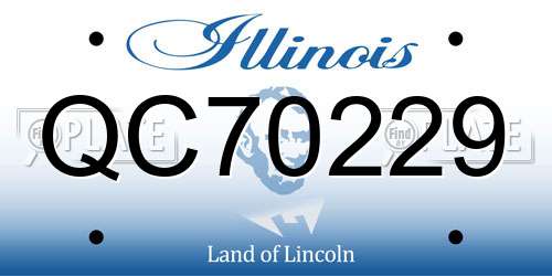 QC70229 Illinois License Plate