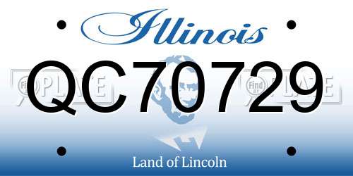 QC70729 Illinois License Plate