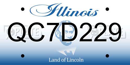 QC7D229 Illinois License Plate