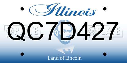 QC7D427 Illinois License Plate