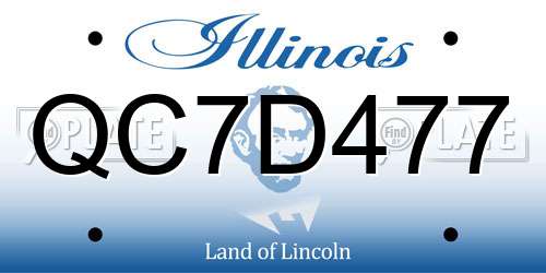 QC7D477 Illinois License Plate