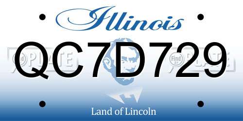 QC7D729 Illinois License Plate