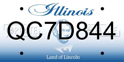 QC7D844 Illinois License Plate