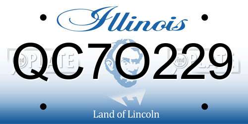 QC7O229 Illinois License Plate