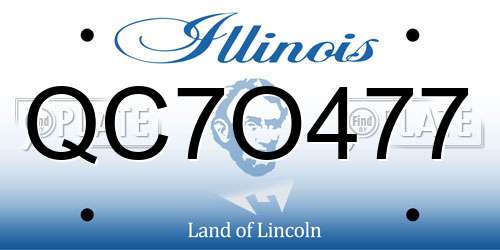 QC7O477 Illinois License Plate
