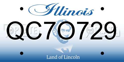 QC7O729 Illinois License Plate