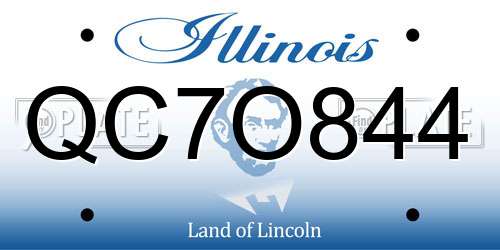 QC7O844 Illinois License Plate