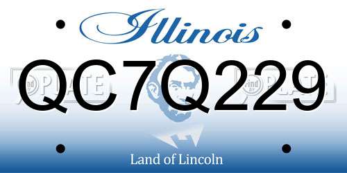 QC7Q229 Illinois License Plate