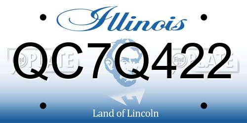 QC7Q422 Illinois License Plate