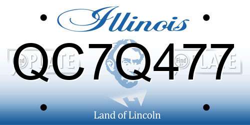 QC7Q477 Illinois License Plate