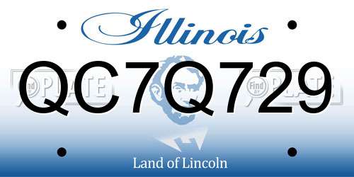 QC7Q729 Illinois License Plate