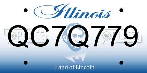 QC7Q779 Illinois License Plate