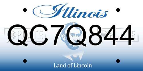 QC7Q844 Illinois License Plate