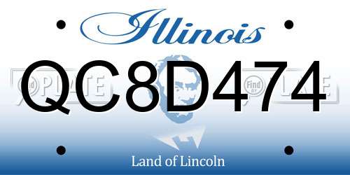 QC8D474 Illinois License Plate