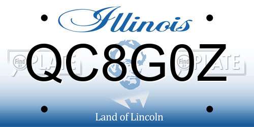 QC8G0Z Illinois License Plate
