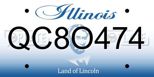 QC8O474 Illinois License Plate