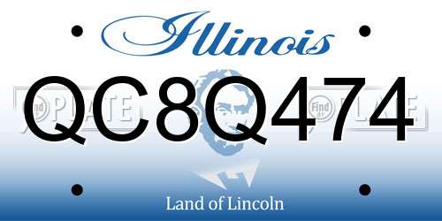 QC8Q474 Illinois License Plate