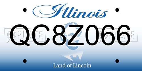QC8Z066 Illinois License Plate