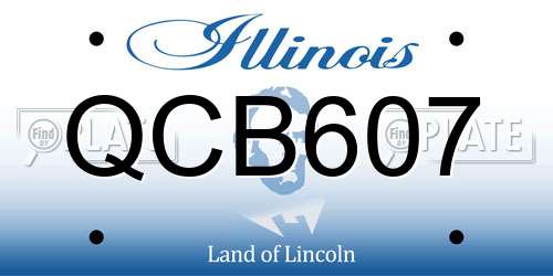QCB607 Illinois License Plate